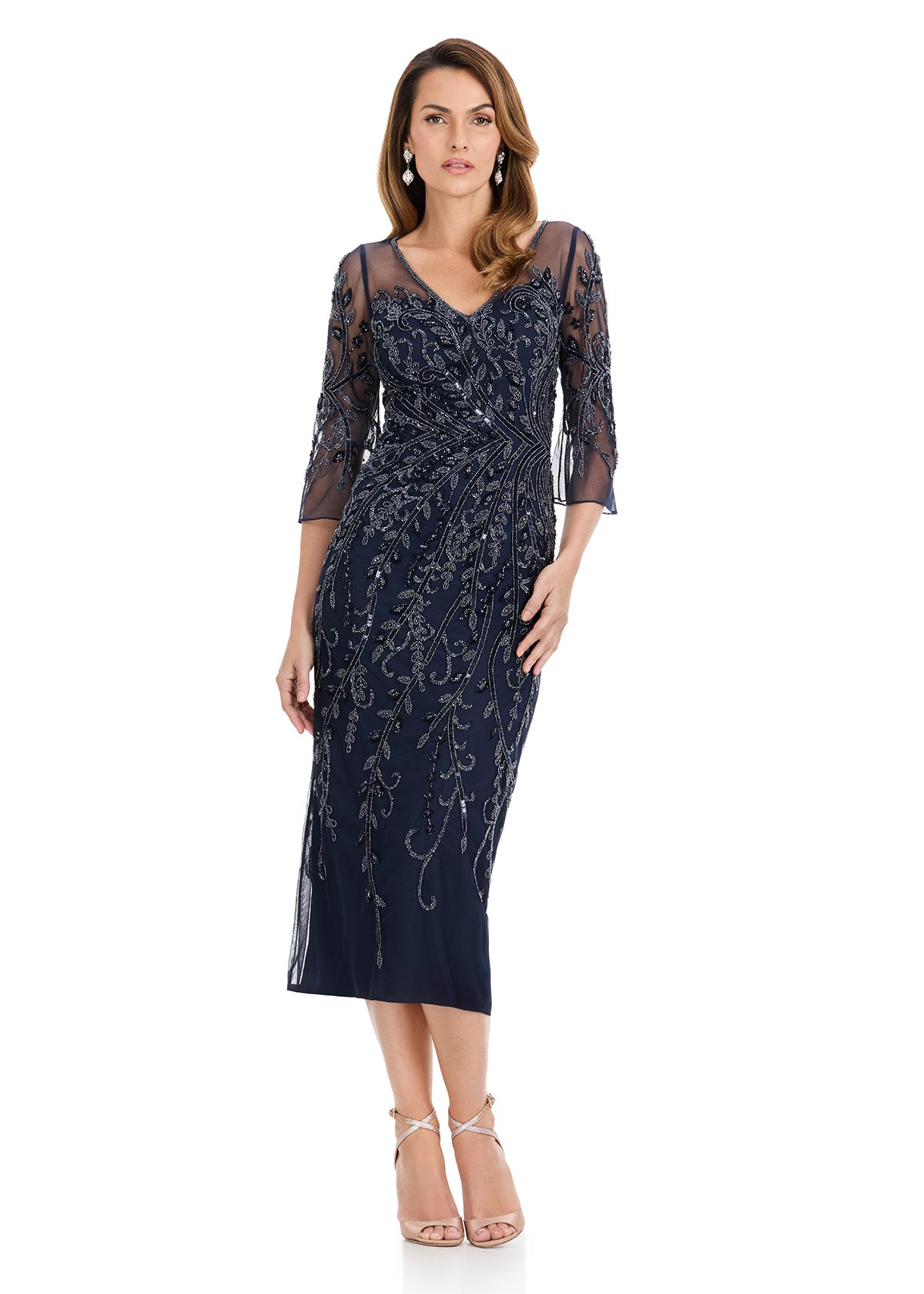 ASHLEYlauren E12143 Fully Beaded Cocktail Sheath Dress ASHLEYlauren E12143 Fully Beaded Cocktail Sheath Dress