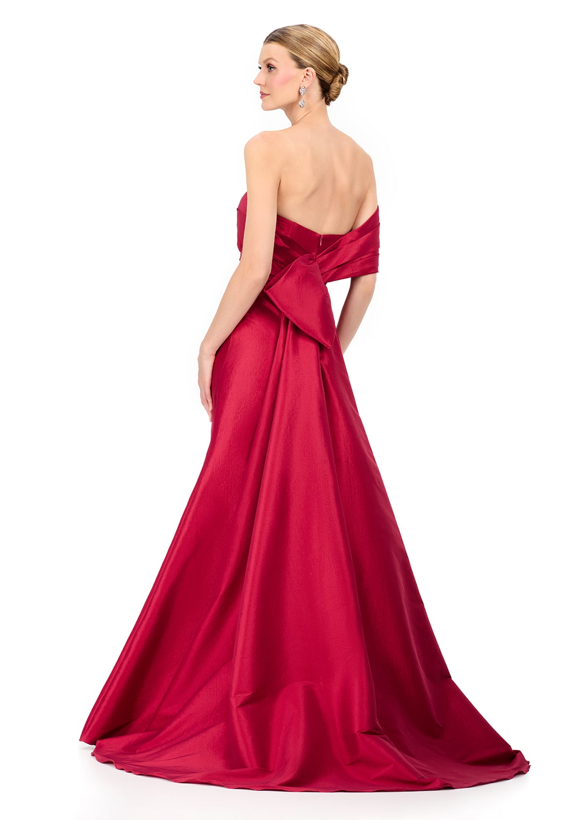 ASHLEYlauren E12323 Off-Shoulder Taffeta Bow Mermaid Gown ASHLEYlauren E12323 Off-Shoulder Taffeta Bow Mermaid Gown