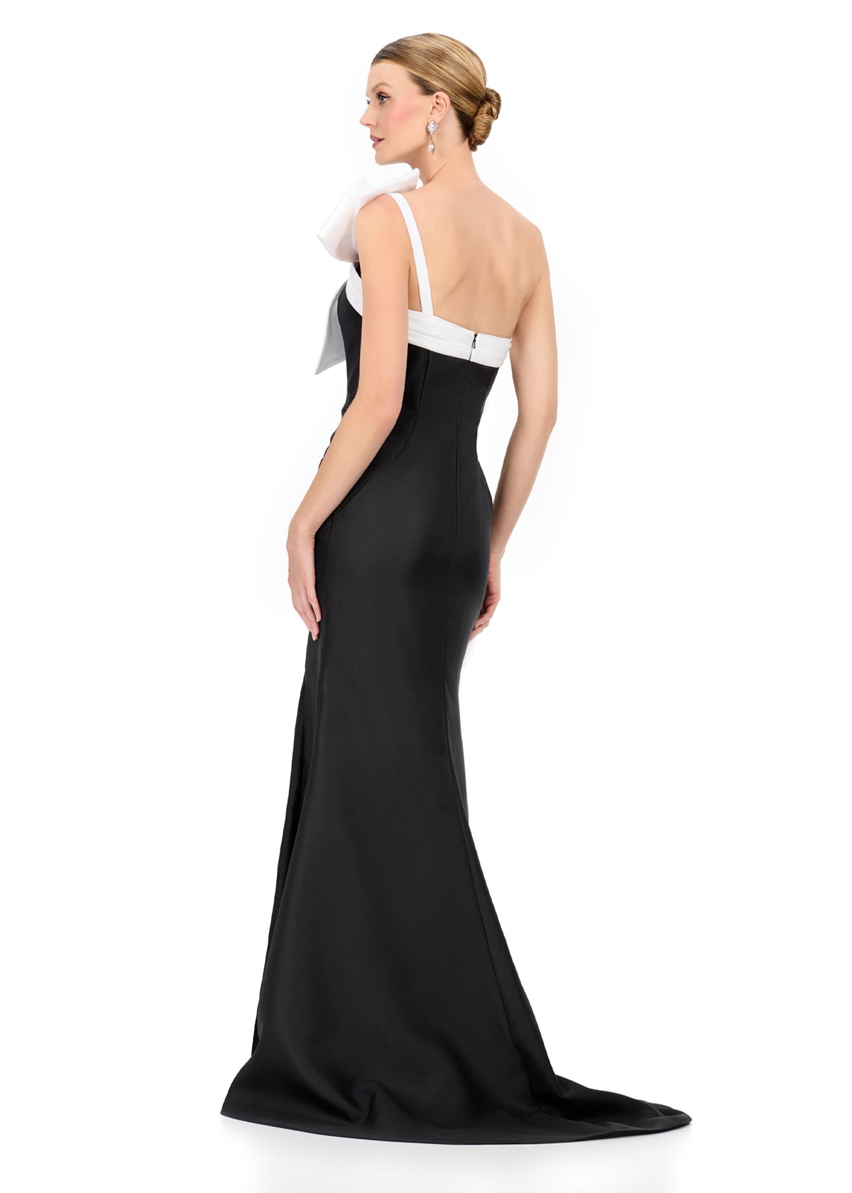 black one shoulder bow dress Ceylon
