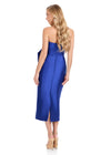 ASHLEYlauren E4921 Dress | Royal Mikado strapless midi dress featuring a structured bodice, sleek silhouette, and dramatic oversized side bow for a bold, polished statement. Back