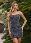 Editorial Black ASHLEYlauren 4715 Strapless Jersey Cocktail Dress with Pearl and Crystal Beading