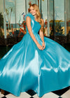 Editorial Turquoise ASHLEYlauren 11336 One Shoulder Mikado Ball Gown