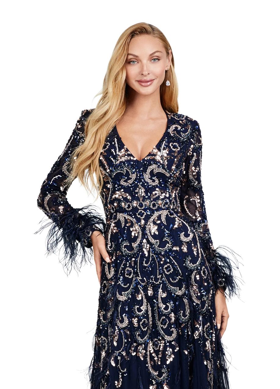 ASHLEYlauren 11435 Fully Beaded A-Line Gown ASHLEYlauren 11435 Fully Beaded A-Line Gown