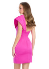Back - Pink ASHLEYlauren 4810 One-Shoulder Crepe Cocktail Dress with Elegant Design and Fitted Silhouette