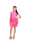 ASHLEYlauren 8305 One-Shoulder Scuba Dress with 3D Floral Skirt for a Bold Statement Look