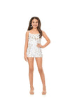 Ivory ASHLEYlauren Kids 8186 Hand Beaded Romper with 3D Appliques and Fringe Details