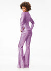 Back - Lilac ASHLEYlauren 11223 – A stunning two-piece suit featuring a plunging sequin V-neckline blazer paired with fit & flare style pants. Perfect for making a bold, fashion-forward statement at your next event.