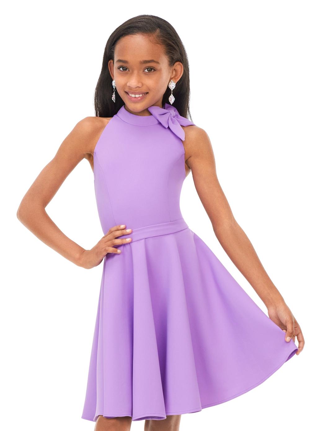 ASHLEYlauren 8165 Kids Halter Bow Dress