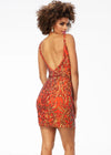 Back - ASHLEYlauren 4521 stretch sequin cocktail dress featuring a V-neckline, V-back, and a fitted skirt for a sleek and glamorous look.