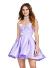 Orchid ASHLEYlauren 4644 strapless satin cocktail dress featuring a sweetheart neckline, A-line skirt, and a fully beaded choker for an elegant and sophisticated look.