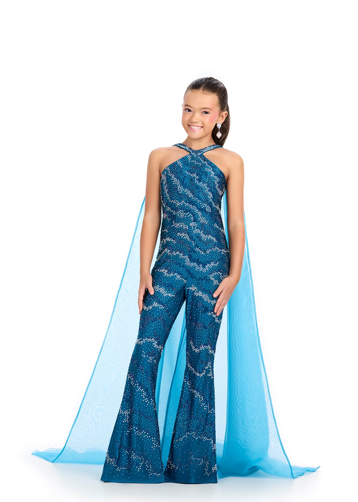 Loud Style Design 高蝶　Another Heaven ASHLEYlauren 11438 Plunging Beaded Ruffle Gown
