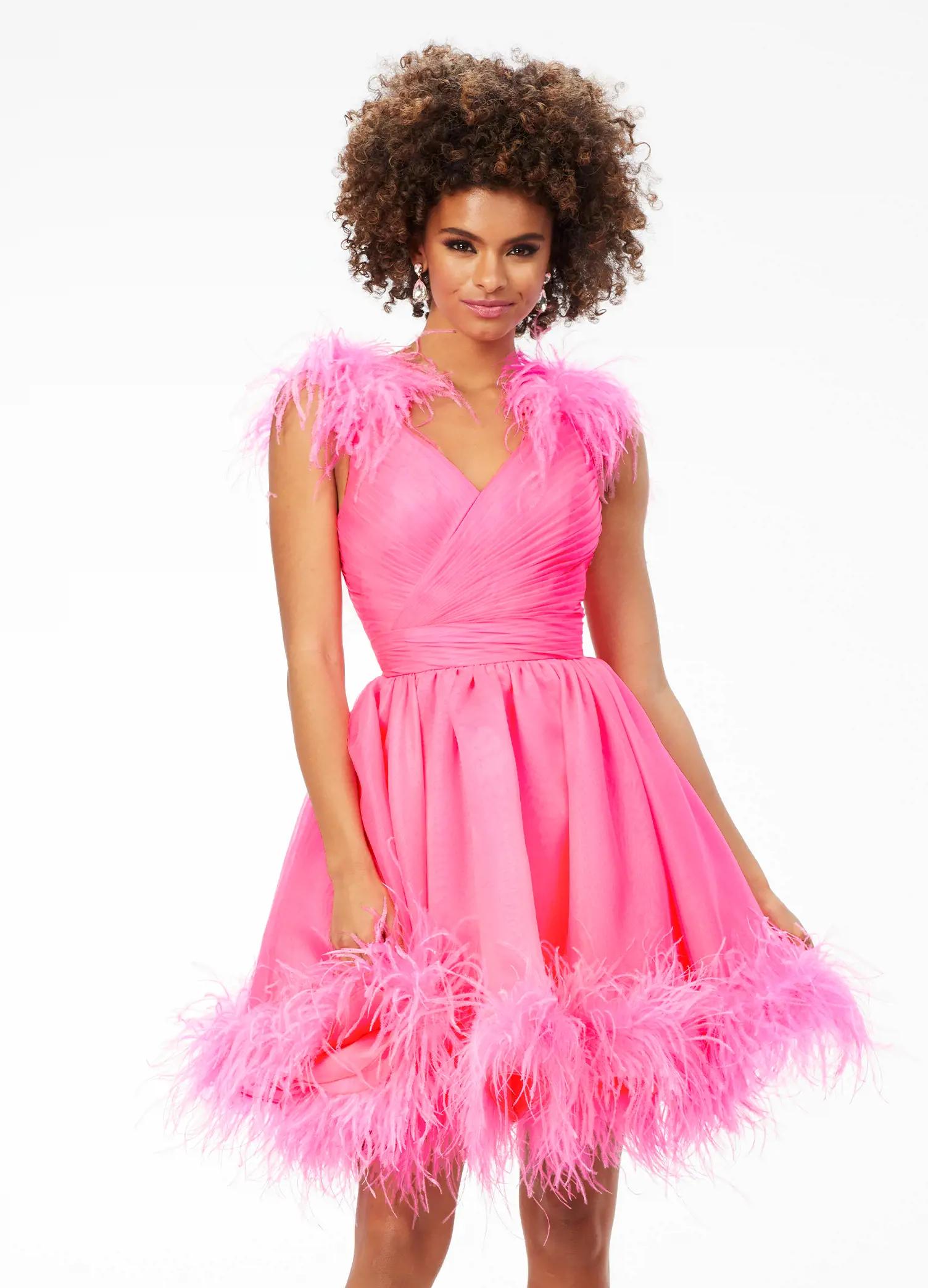 white christmas dresses Blush Pink and White Whimsical Fairy Inspired Sequin Evening Gown
