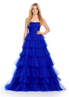 Royal ASHLEYlauren 11621 Strapless Tulle Ball Gown with Ruched Bustier and Layered Multi-Tiered Skirt