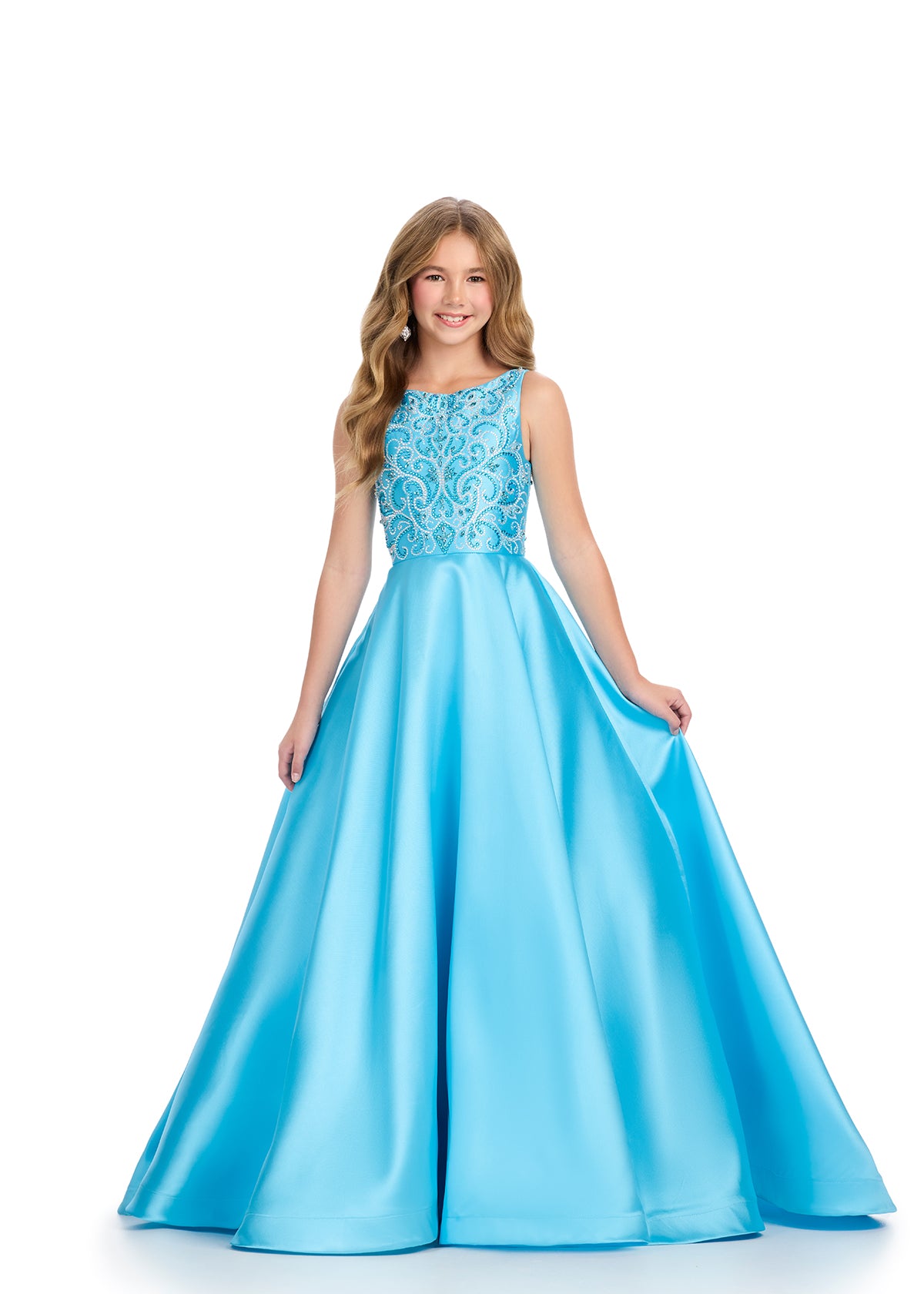blue dress for baby girl Ashley Lauren 11579 76-059 / Ocean / 2 main image 1