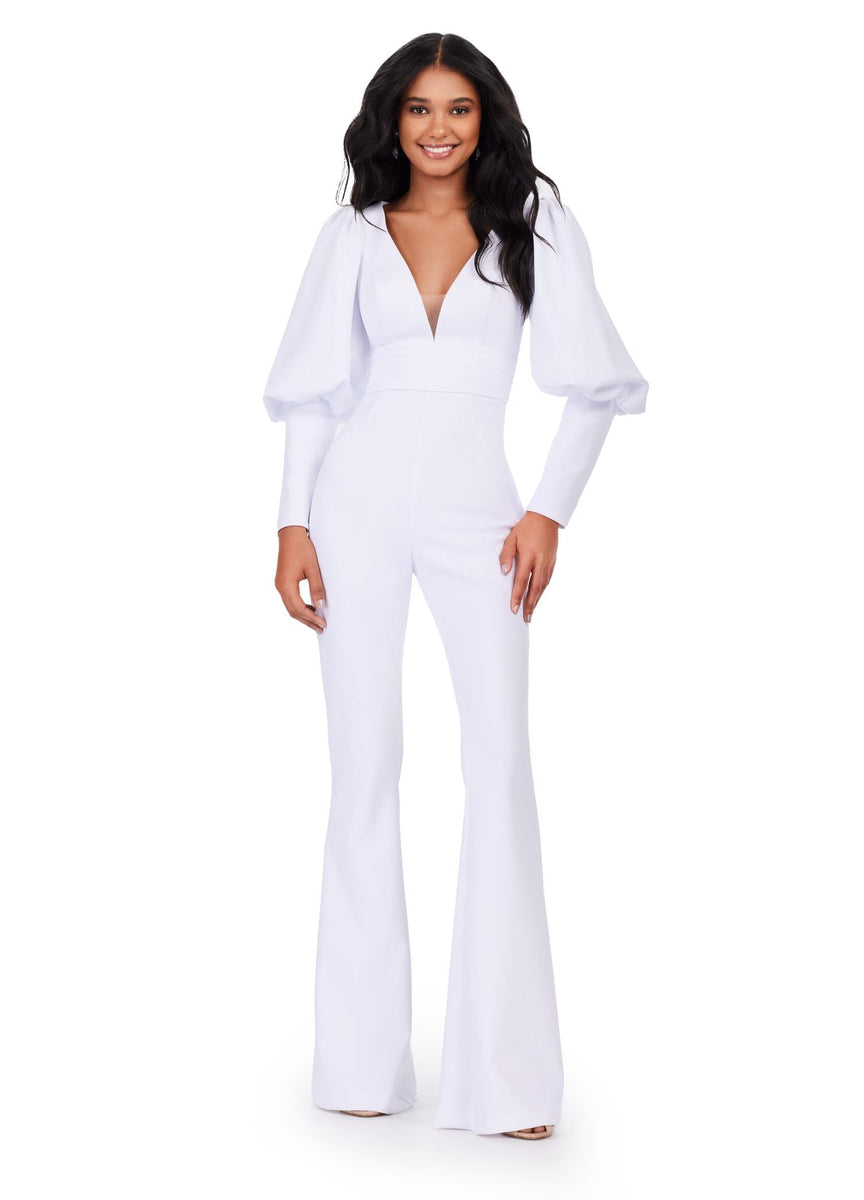LAPINE BLANCHE 上下スーツ11号 ASHLEYlauren 11533 V Neck Scuba Jumpsuit