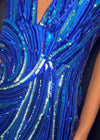 Video - Royal ASHLEYlauren 11670 Intricately Beaded Gown with Deep V-Neckline, Sheer Side Cut Outs, Open V-Back, and Left Leg Slit