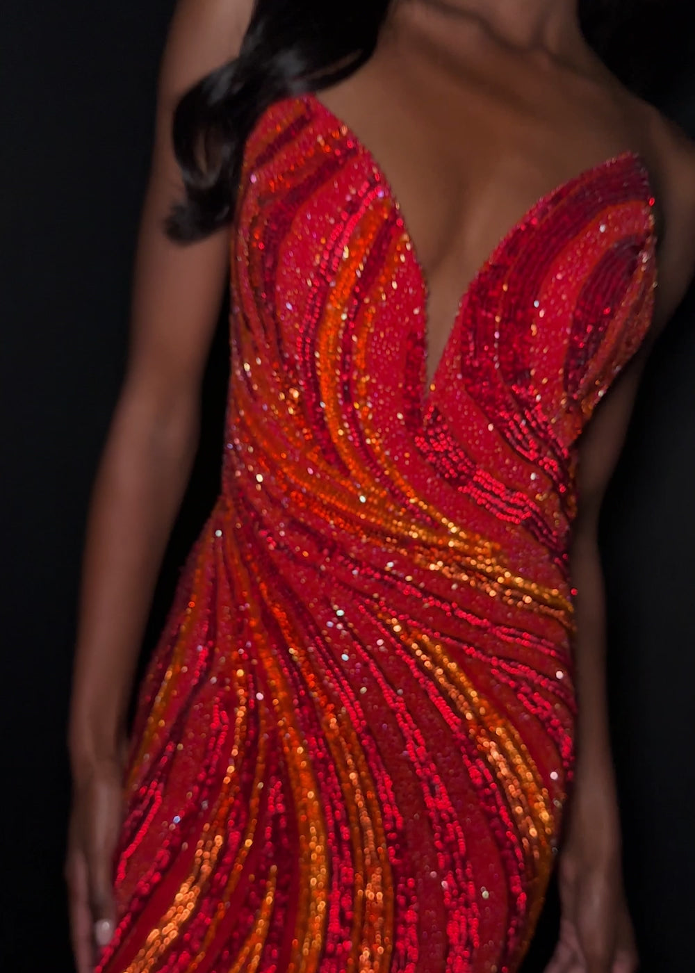 ASHLEYlauren 4932 – Strapless Fully Beaded Sweetheart Mini Dress