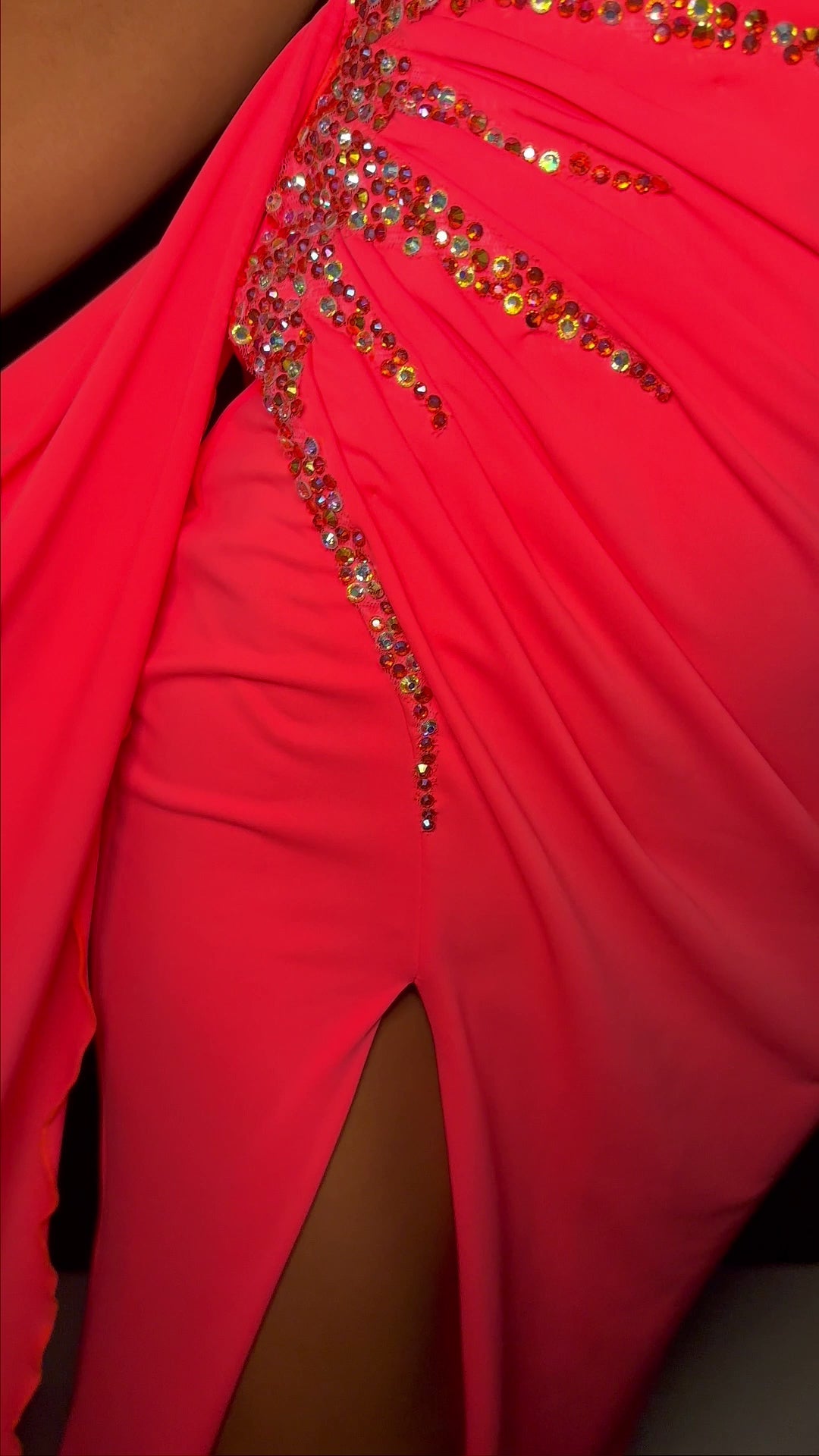 ASHLEYlauren 11539 - One Shoulder Jersey Gown with Beaded