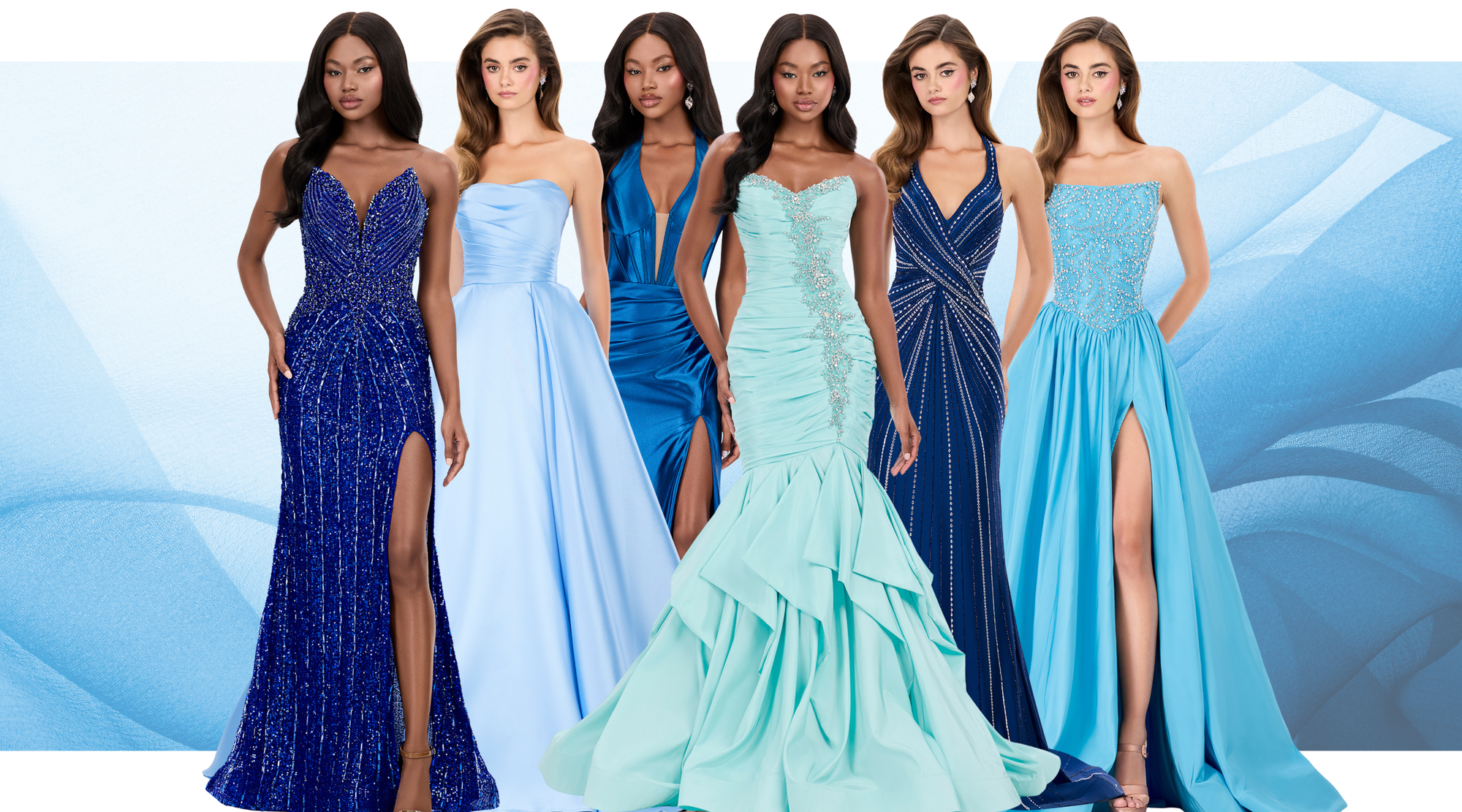 Blue Ball Gown Pageant Dresses | Elegant blue pageant ball gowns with full skirts and stage presence