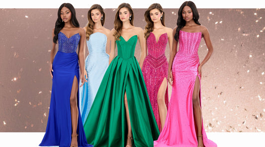 Fitted Strapless Prom Dresses | Sleek ASHLEYlauren strapless prom gowns with sculpted silhouettes