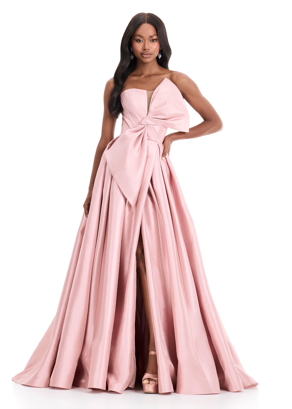 ASHLEYlauren 11609 Strapless Mikado Bow Ball Gown ASHLEYlauren 11609 Strapless Mikado Bow Ball Gown