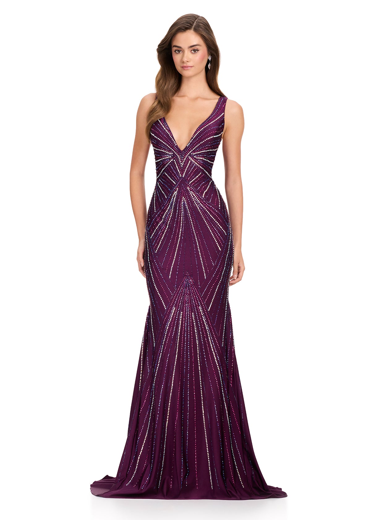 ASHLEYlauren 11693 Jersey Gown with Open Back