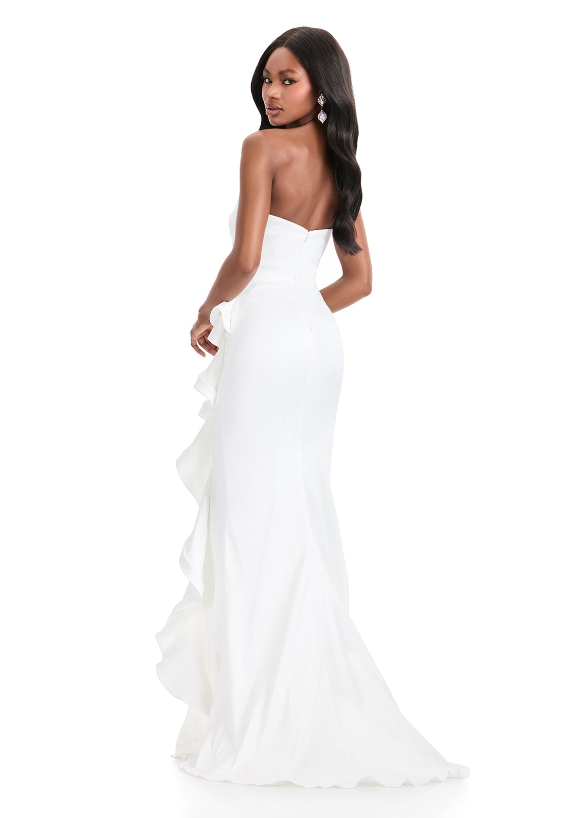 ASHLEYlauren 11751 Strapless Taffeta Gown with Ruffle ASHLEYlauren 11751 Strapless Taffeta Gown with Ruffle