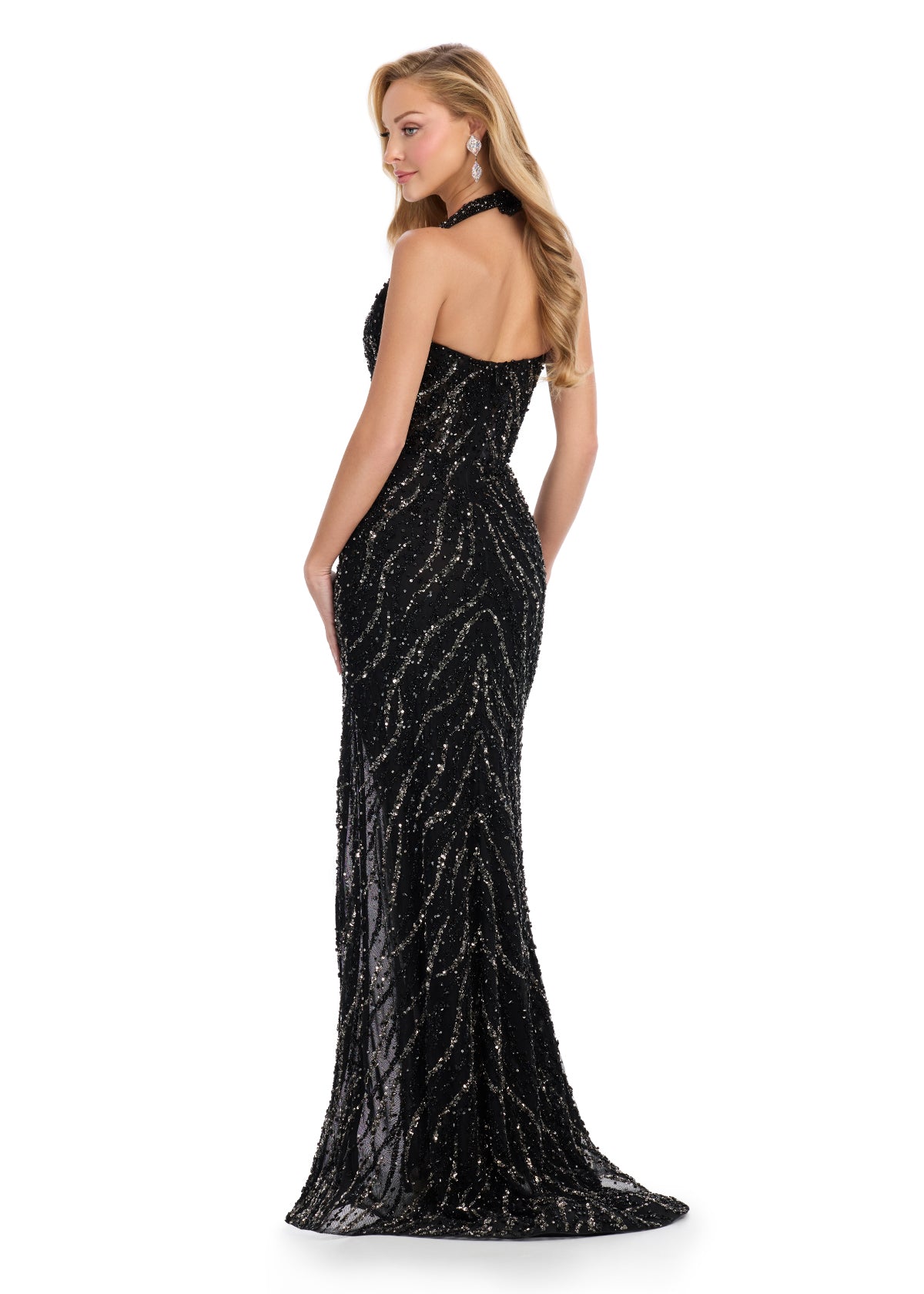 ロングバレリーナ ASHLEYlauren 11900 – Corset Bustier Gown with Wrap Skirt