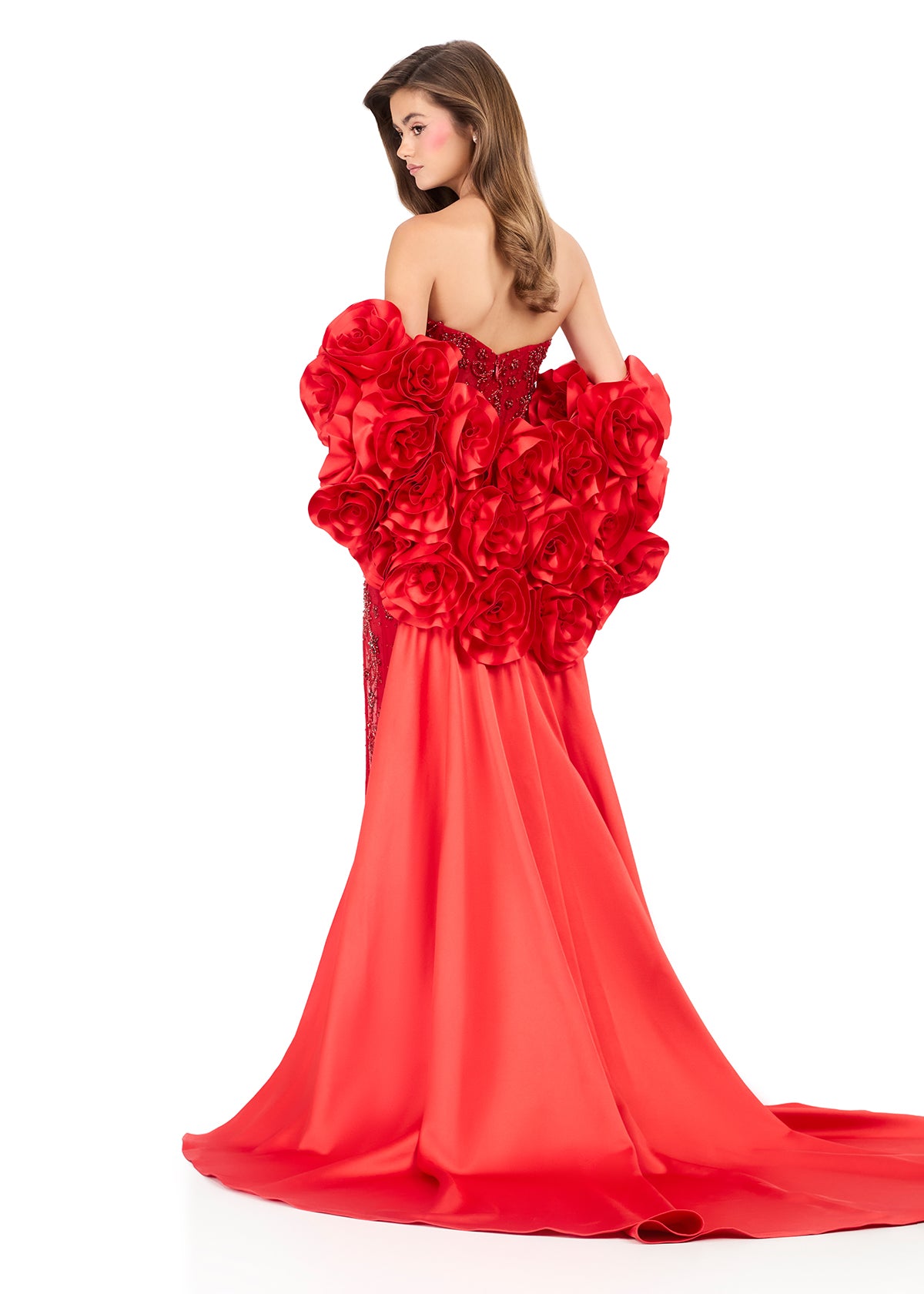 ASHLEYlauren Style 12040 - Floral Satin Cape