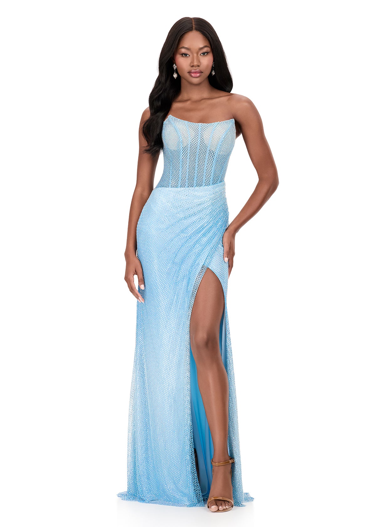 ASHLEYlauren Style 12067 - Strapless Prom Dress with Wrap Skirt ASHLEYlauren Style 12067 - Strapless Prom Dress with Wrap Skirt