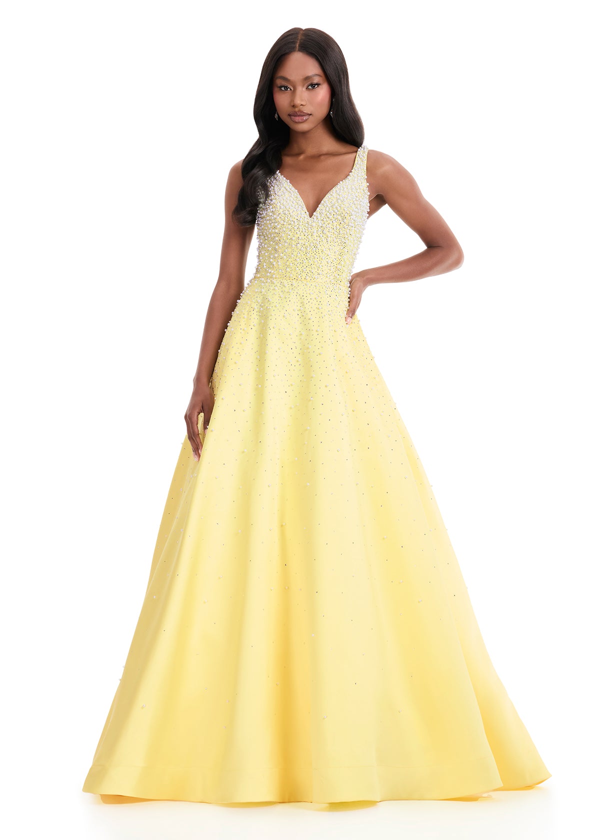 ASHLEYlauren Style 12160 - Mikado A-Line Prom Dress with V-Neckline ASHLEYlauren Style 12160 - Mikado A-Line Prom Dress with V-Neckline
