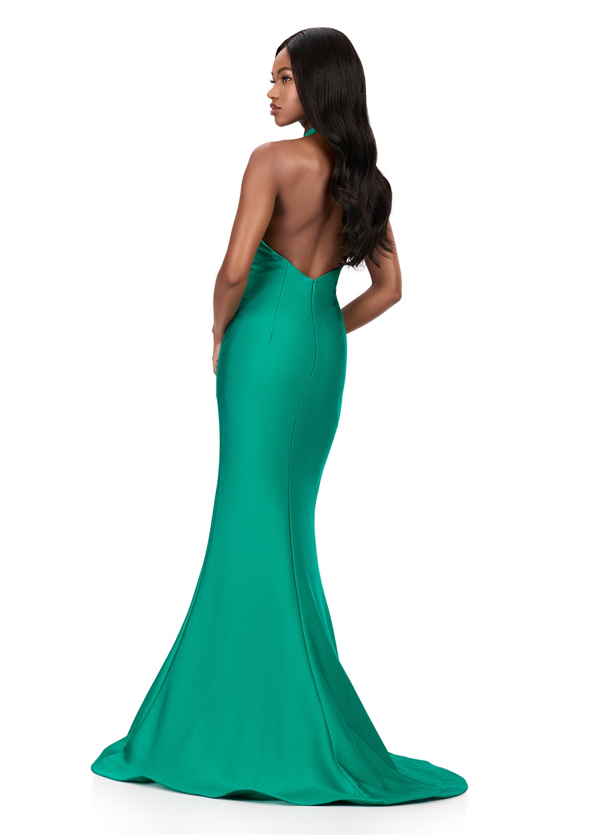 ASHLEYlauren Style 12162 - Jersey Dress with Cross Halter Neckline ASHLEYlauren Style 12162 - Jersey Dress with Cross Halter Neckline