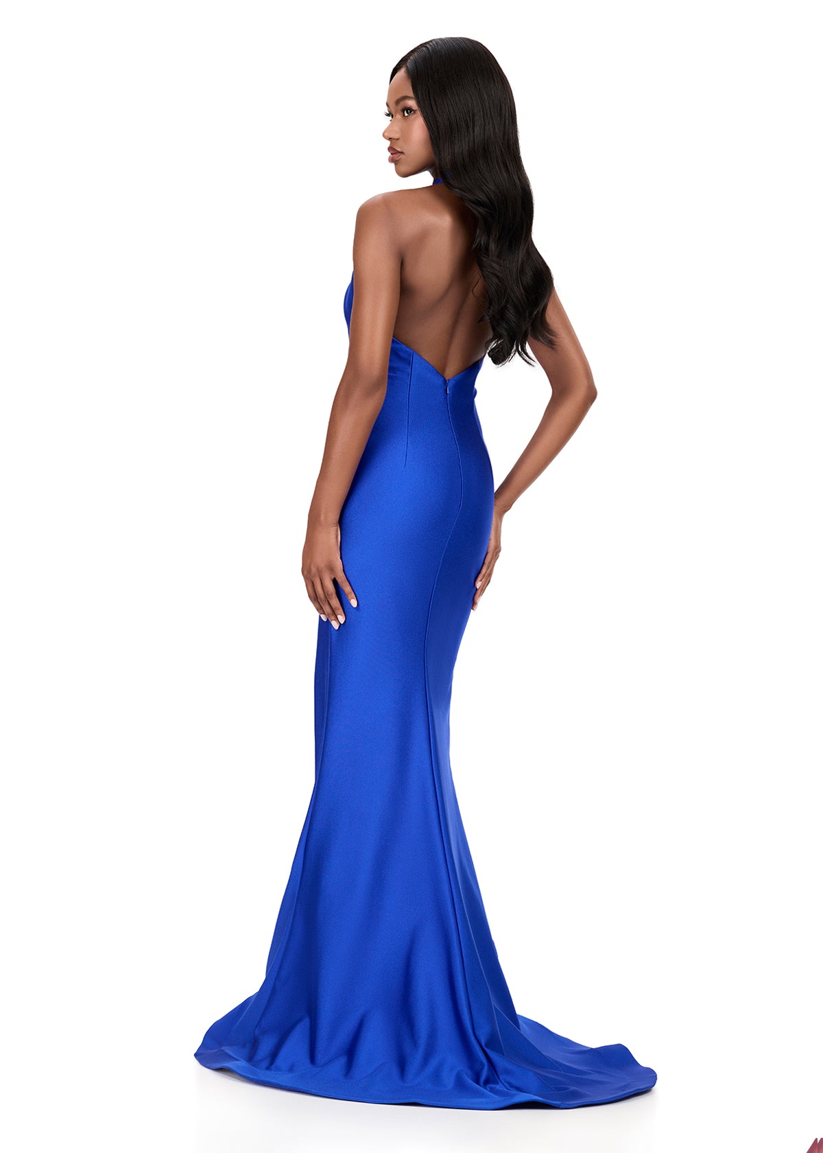 ASHLEYlauren Style 12162 - Jersey Dress with Cross Halter Neckline ASHLEYlauren Style 12162 - Jersey Dress with Cross Halter Neckline