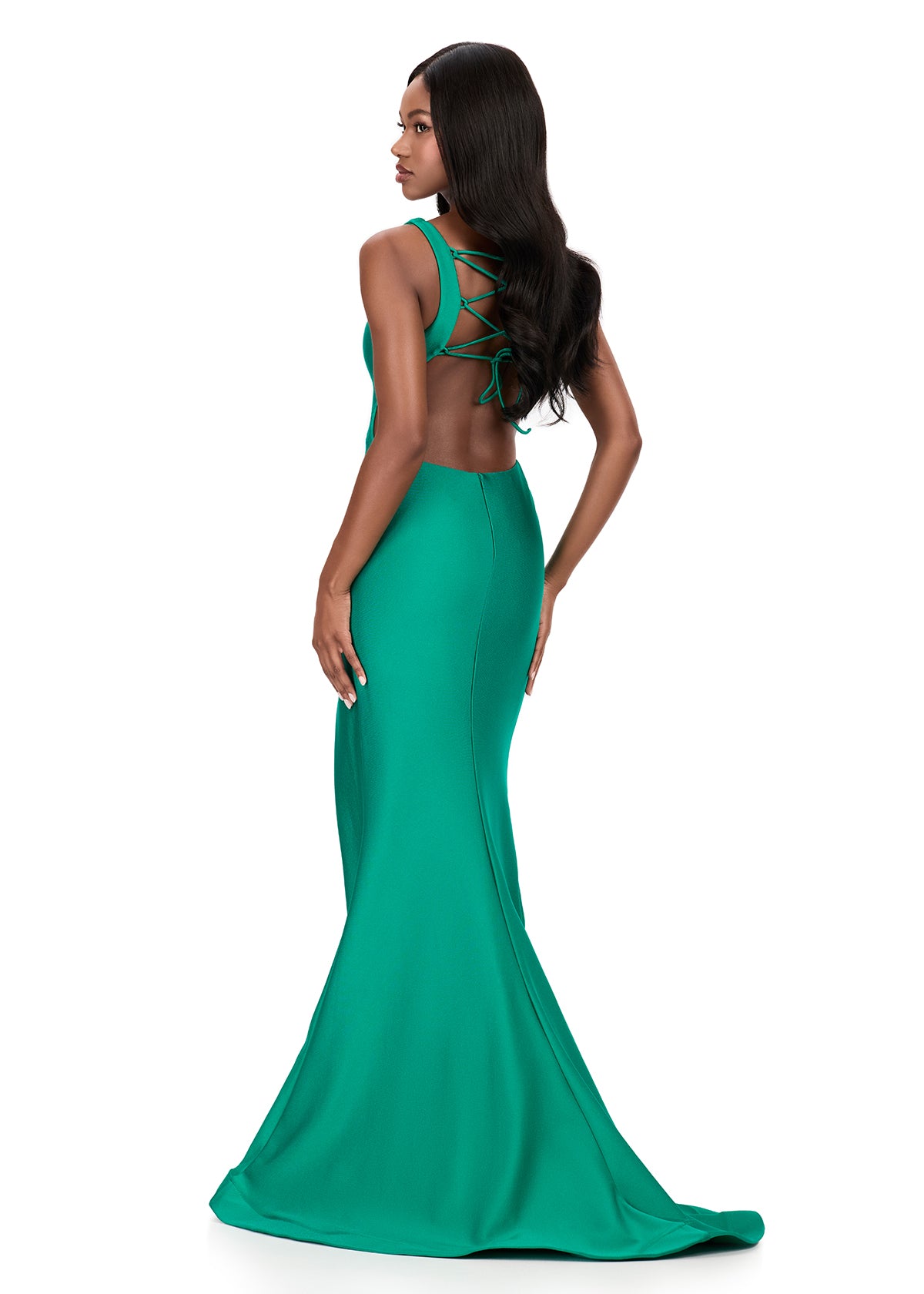 ASHLEYlauren Style 12165 - Jersey Dress with Lace Up Back ASHLEYlauren Style 12165 - Jersey Dress with Lace Up Back