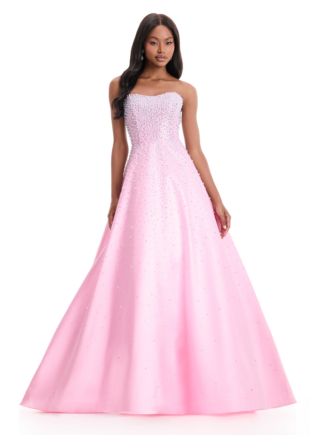 ASHLEYlauren Style 12192 - Strapless Mikado Gown with Crystal detail