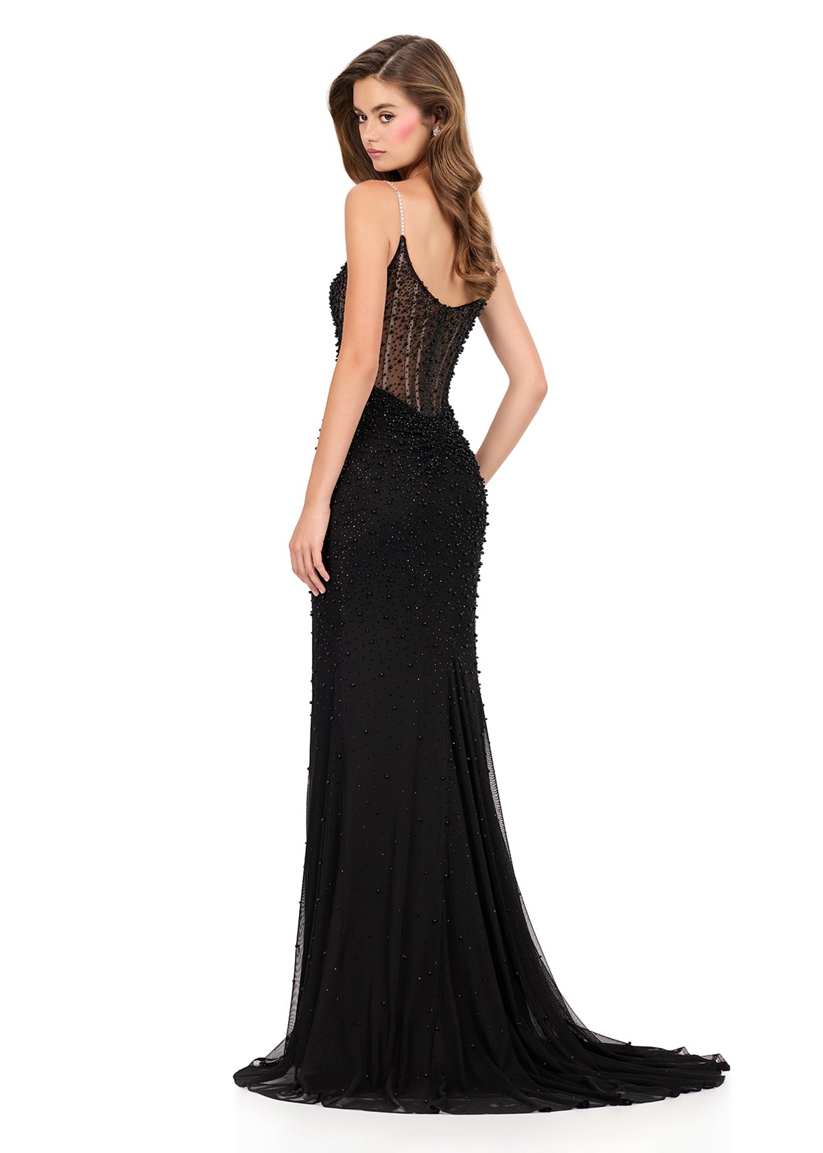 ASHLEYlauren Style 12196 - Fitted Prom Dress with Press On Crystals ASHLEYlauren Style 12196 - Fitted Prom Dress with Press On Crystals