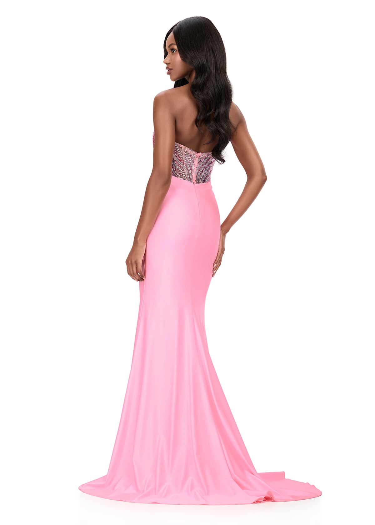 ASHLEYlauren Style 12197 - Jersey Prom Dress with Crystal Bustier ASHLEYlauren Style 12197 - Jersey Prom Dress with Crystal Bustier