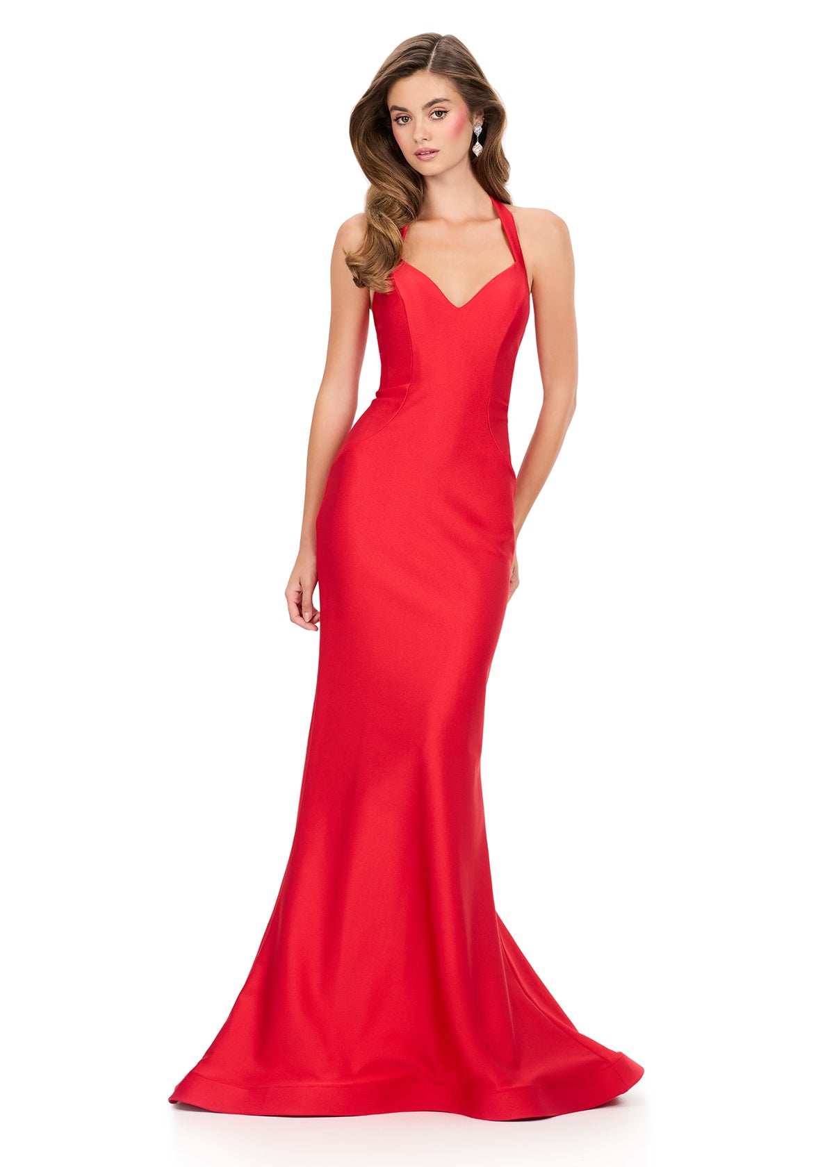 ASHLEYlauren Style 12162 - Jersey Dress with Cross Halter Neckline ASHLEYlauren Style 12162 - Jersey Dress with Cross Halter Neckline