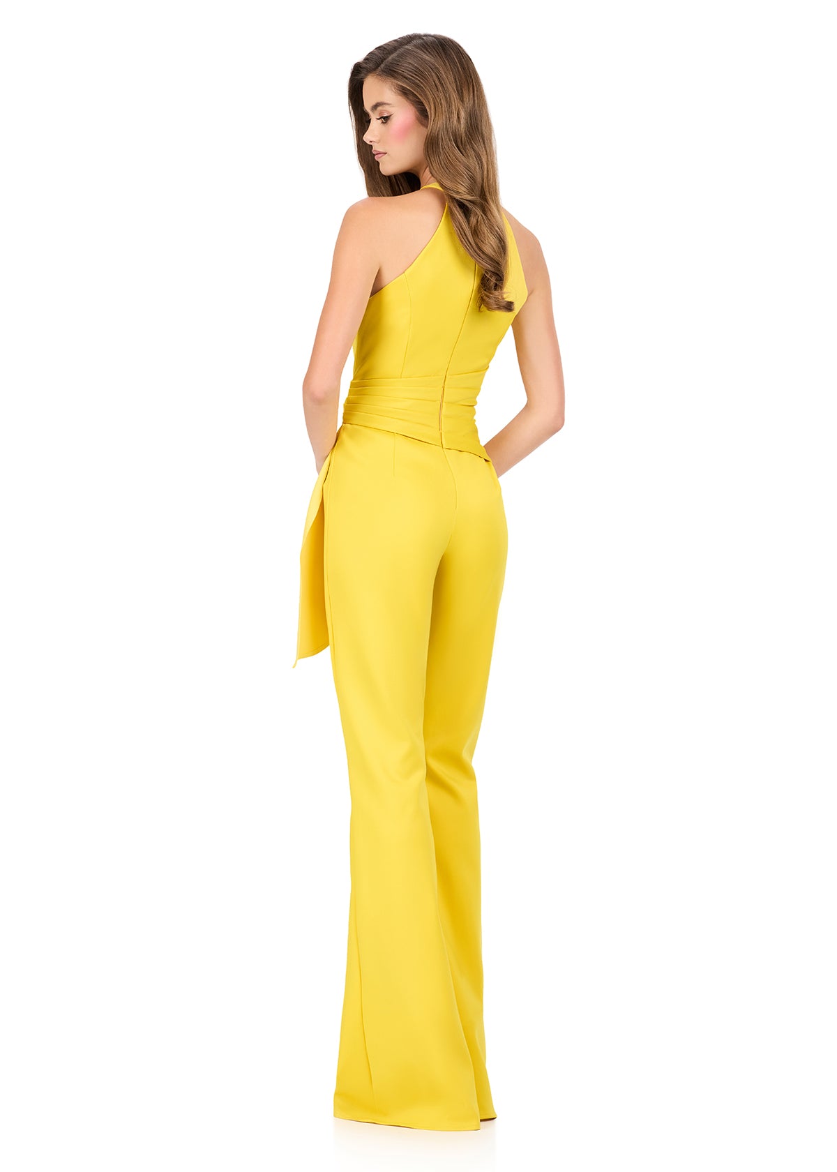 ASHLEYlauren Style 12209 - Scuba Jumpsuit with Halter Neckline