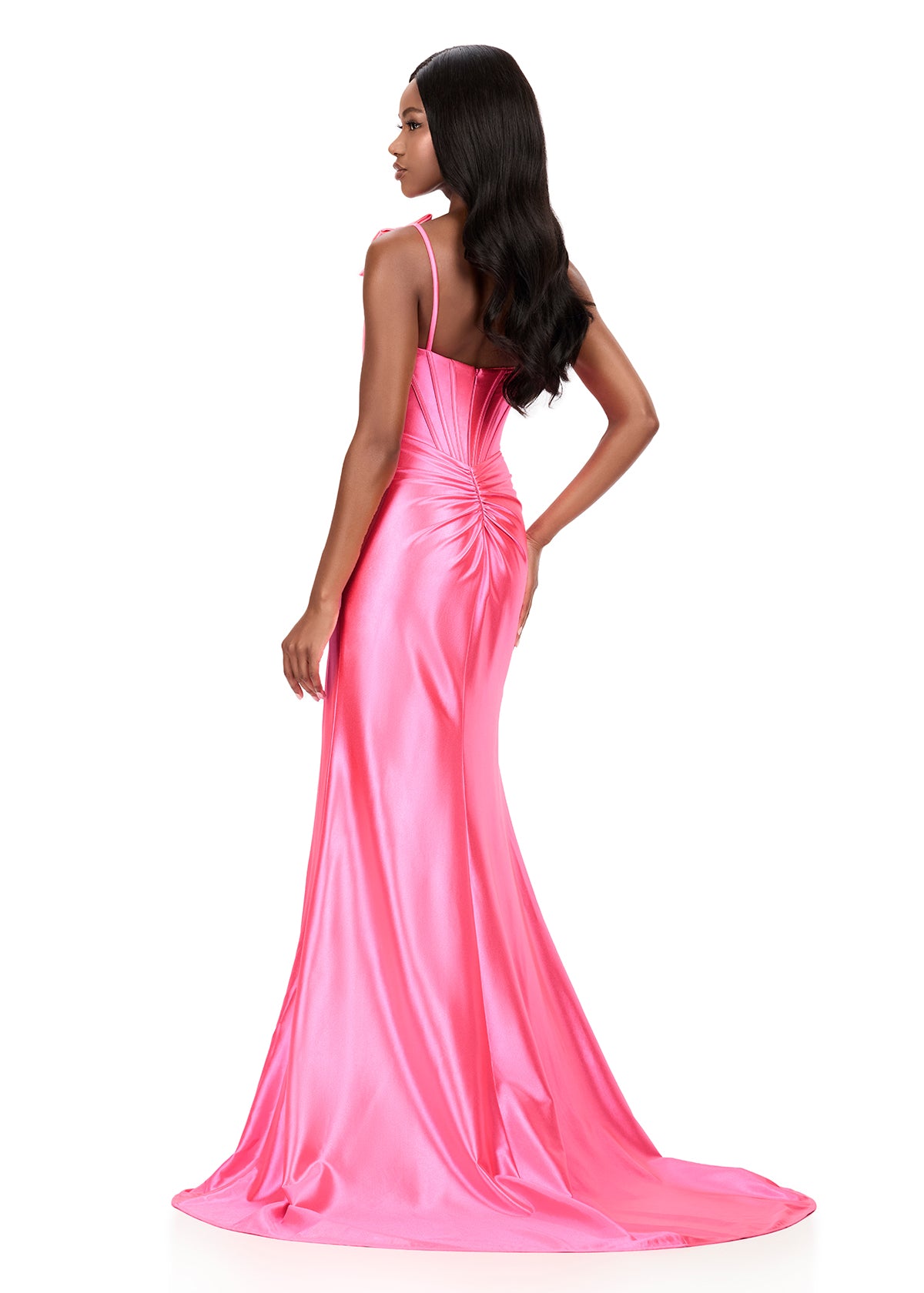 ASHLEYlauren Style 12239 - Dress with Corset Bustier and Bow Details