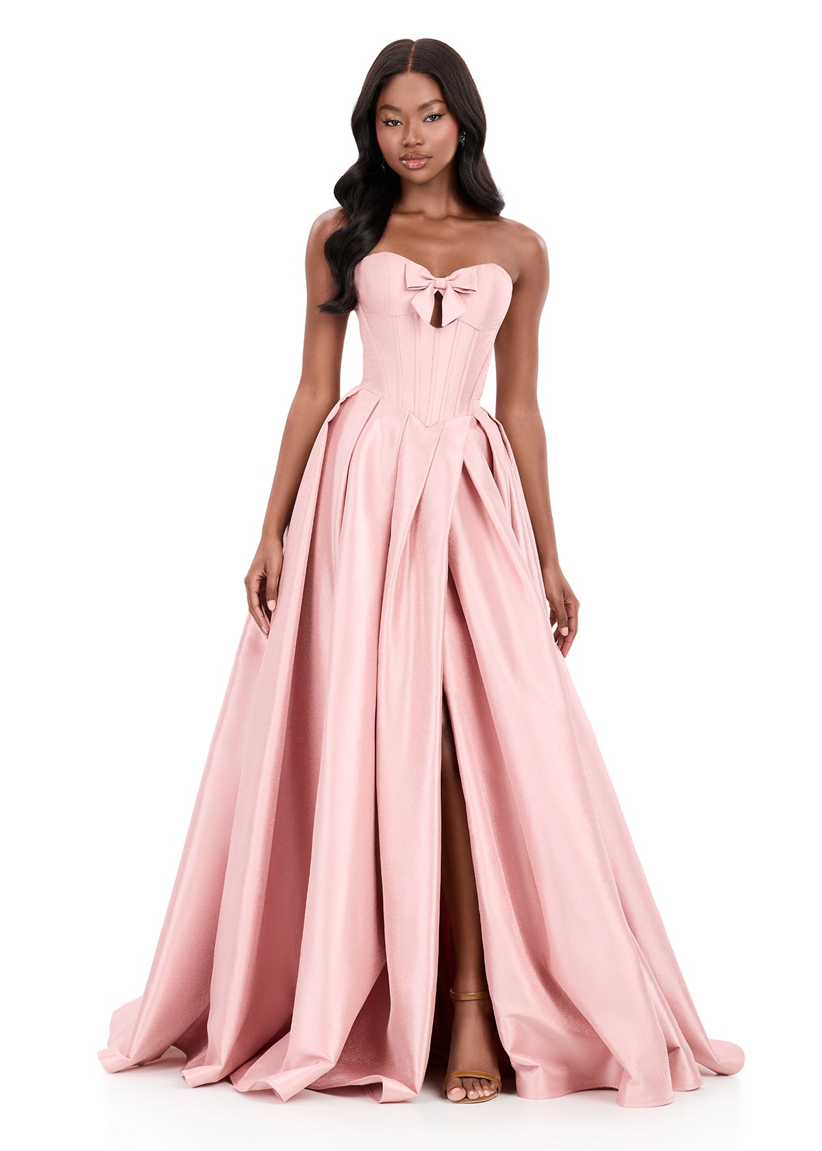 ASHLEYlauren Style 12264 - Strapless Mikado Gown with Pleated Skirt ASHLEYlauren Style 12264 - Strapless Mikado Gown with Pleated Skirt
