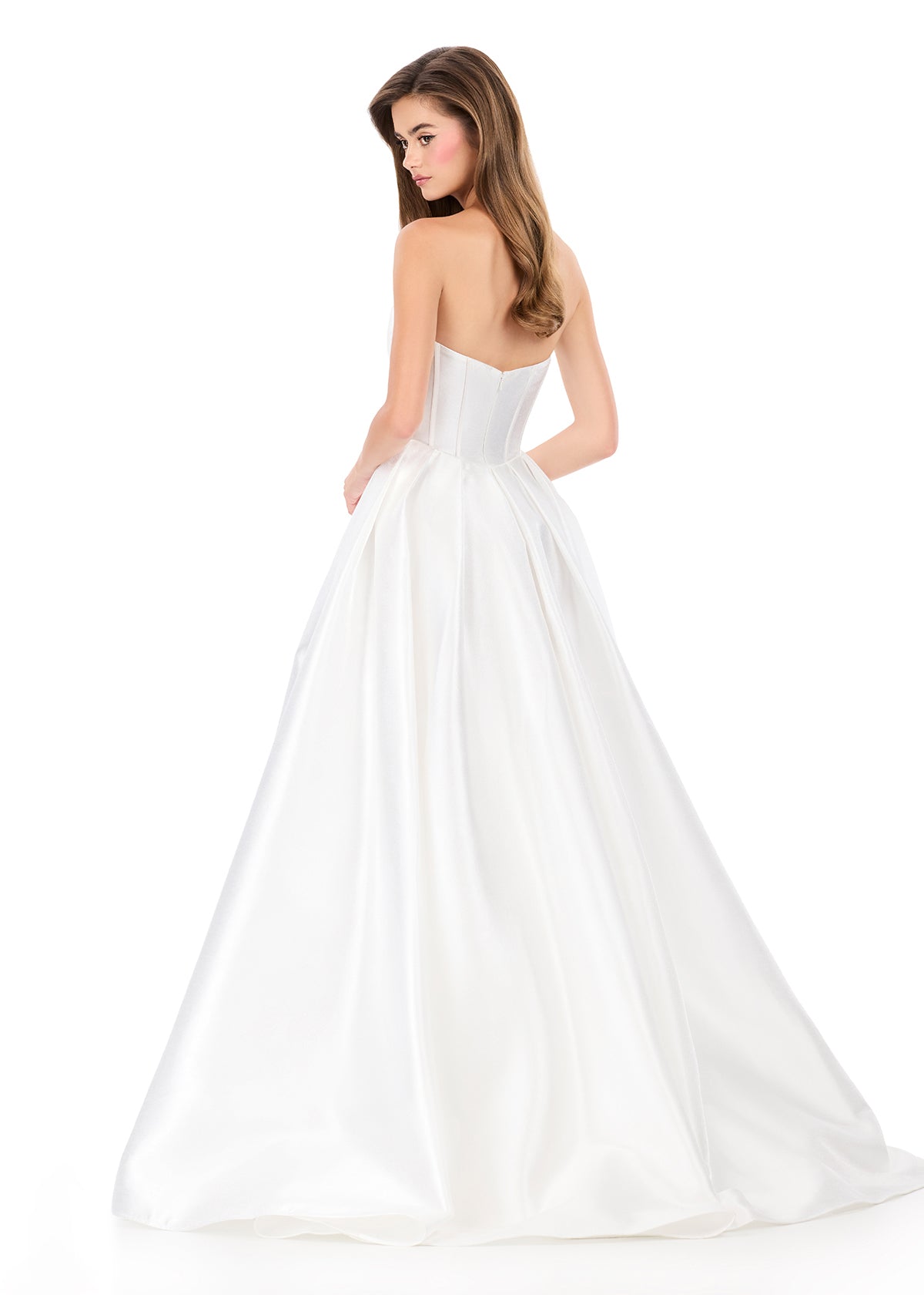 ASHLEYlauren Style 12264 - Strapless Mikado Gown with Pleated Skirt
