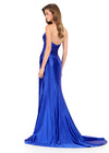 ASHLEYlauren 12267 | Royal strapless beaded gown with sculpting swirl beadwork and dramatic high slit