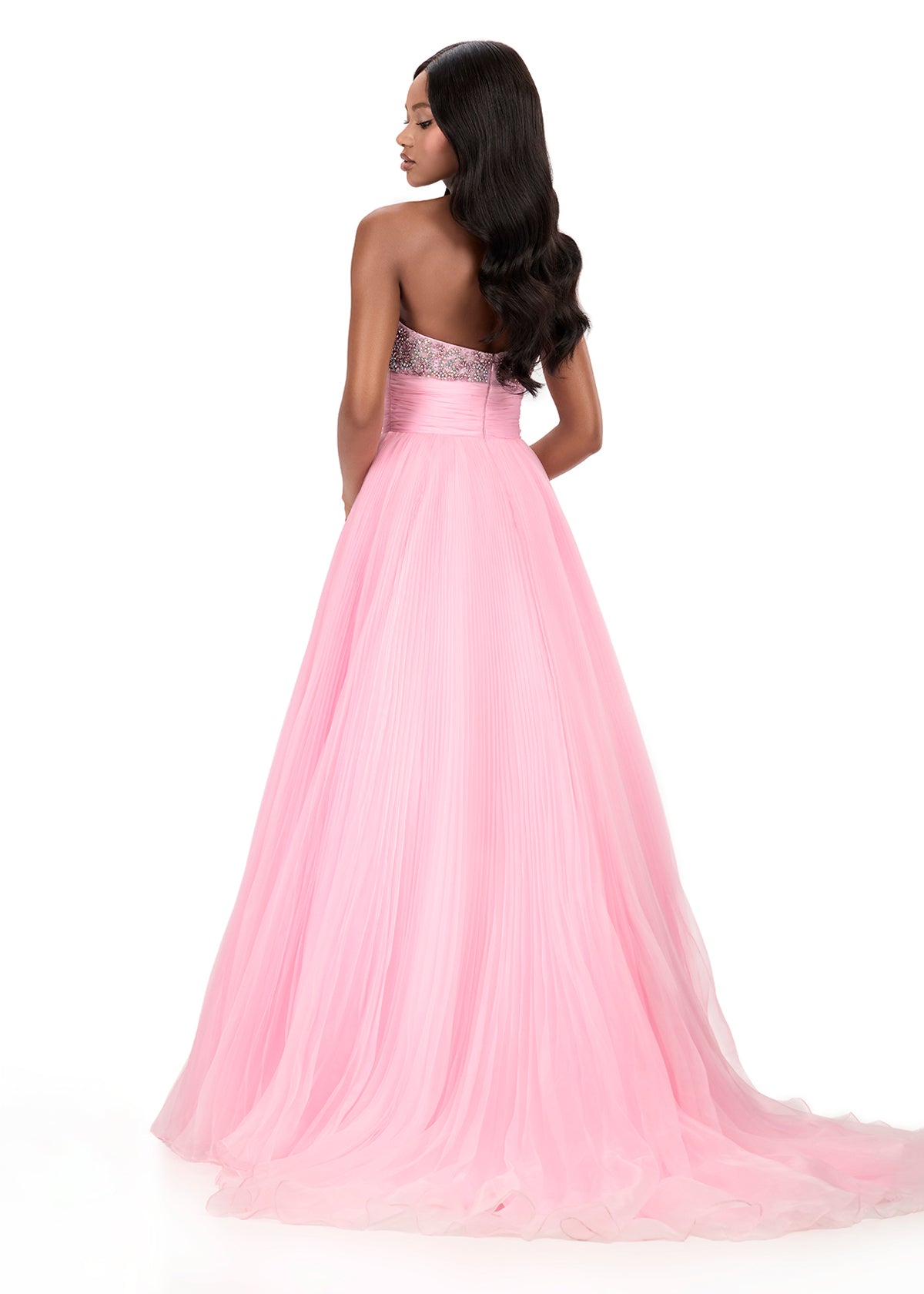 ASHLEYlauren Style 12275 - Organza Ballgown with One Shoulder Bodice