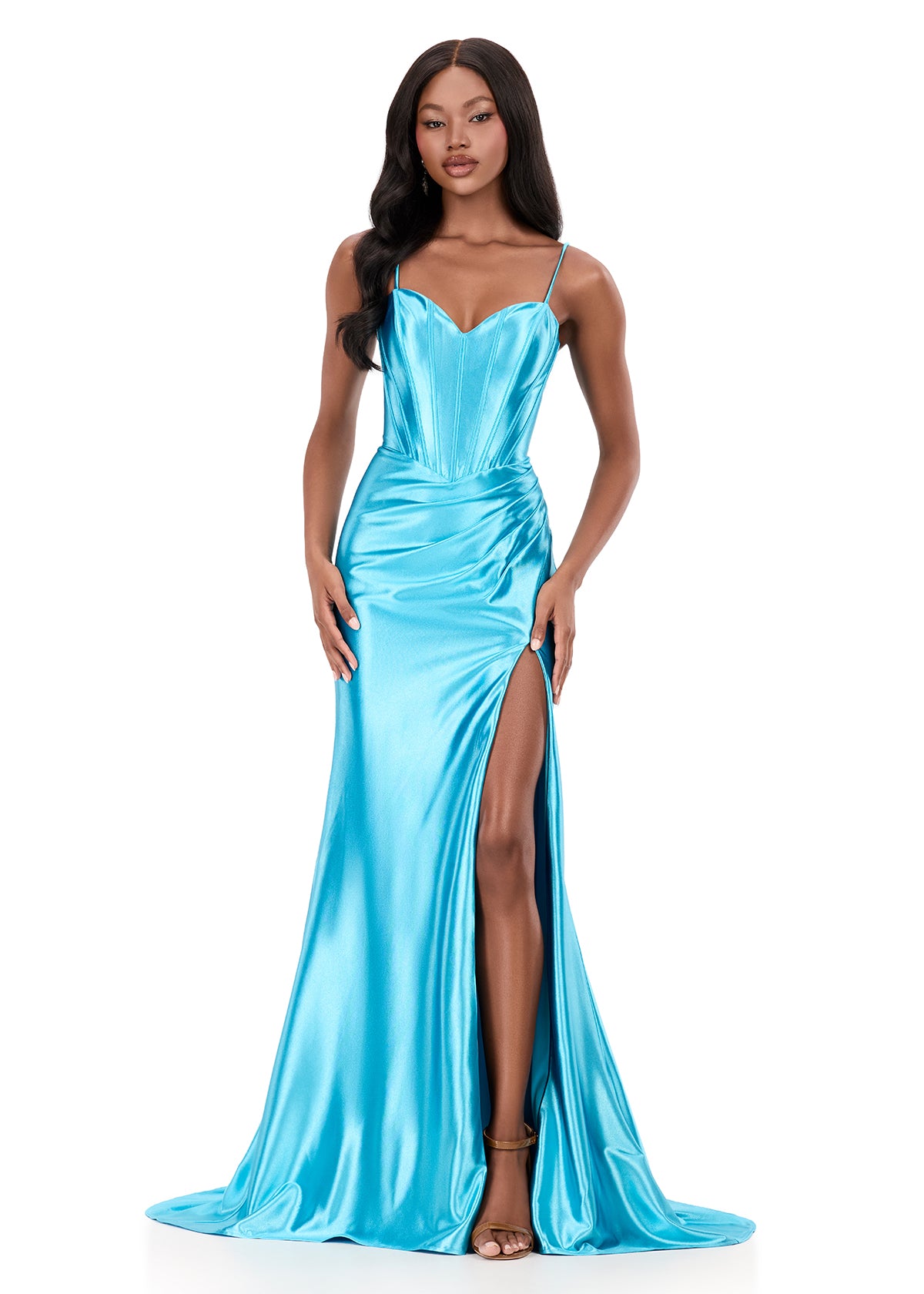 ASHLEYlauren Style 12303 - Jersey Prom Dress with Corset Bustier ASHLEYlauren Style 12303 - Jersey Prom Dress with Corset Bustier