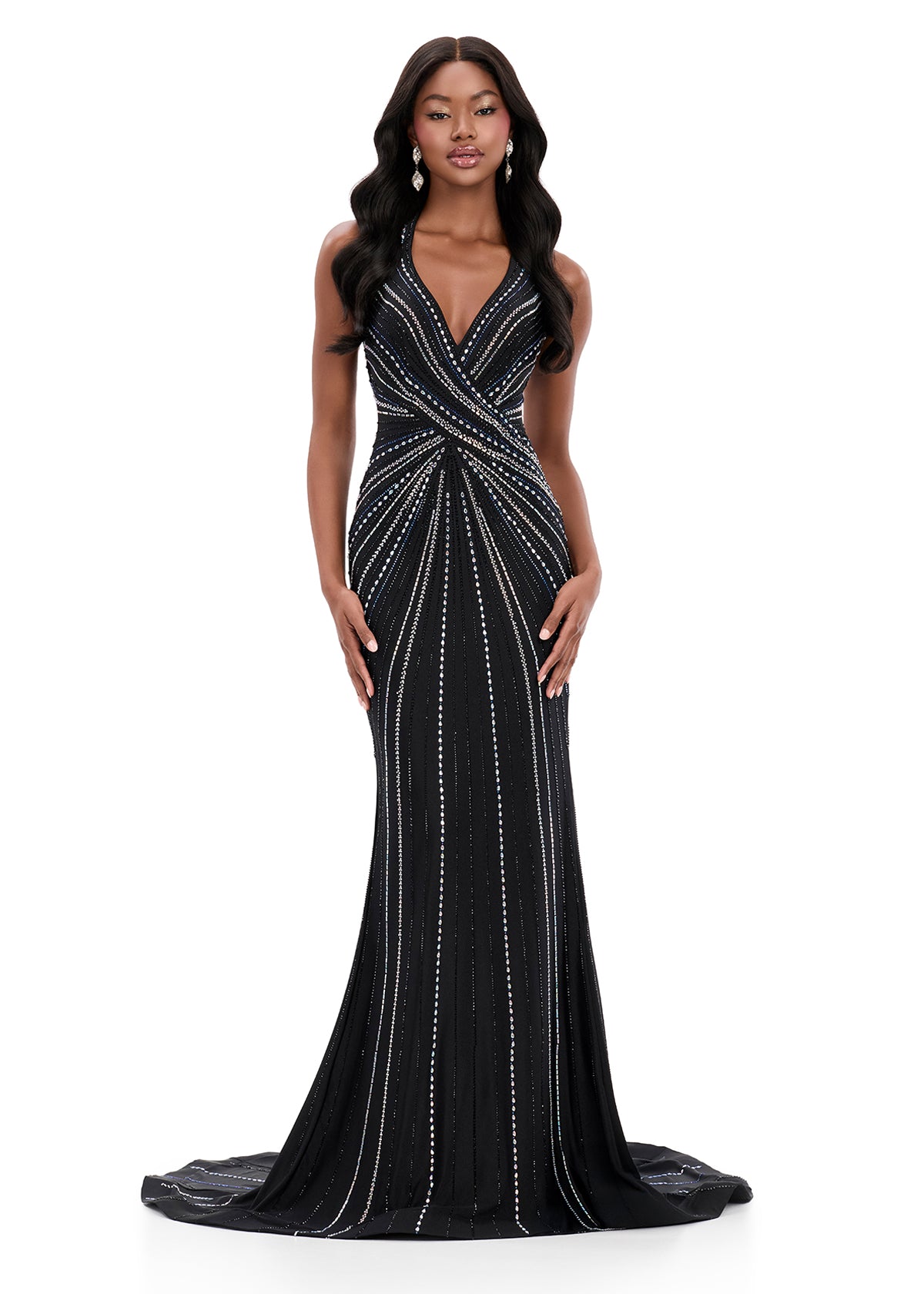 3点、ニュイ、プレミエ、アンテグラール 11598 ASHLEYlauren Ivory Pearl & Crystal Gown | Lady Black Tie