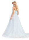 ASHLEYlauren 12389 Gown | Sky dramatic organza ballgown prom dress with beaded strapless corset