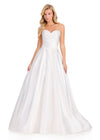 ASHLEYlauren 12394 Gown | Strapless Ivory ball gown with a softly gathered bodice, sweetheart neckline, and dramatic pleated skirt for an elevated classic look 