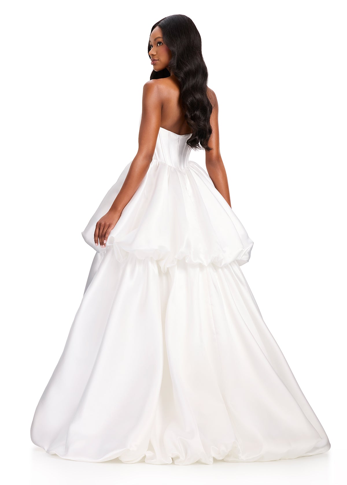 ASHLEYlauren 2404 Gown | Stunning elegant 2 layer full length ball gown with zip up back 