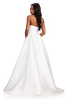 ASHLEYlauren 12406 Gown | Stunning white ball gown with elegant bow top zip up gown 